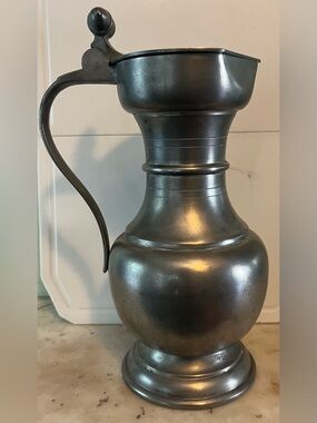 Huber Vintage Pewter Pitcher Made In Lausanne Switzerland 1950’s-80’s